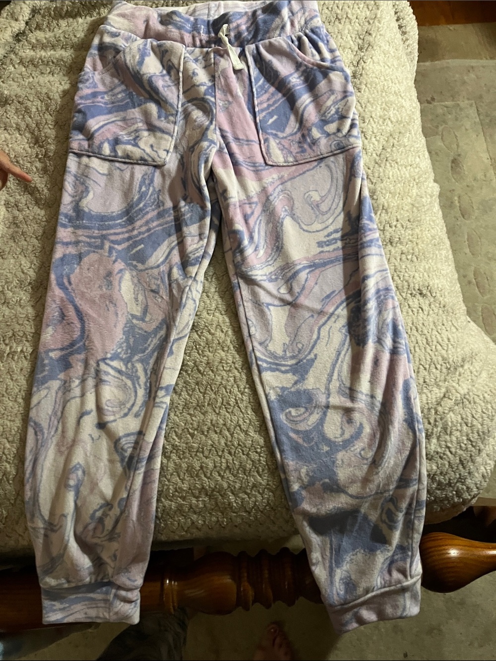 Cat & Jack Marble-Print Joggers in Pastel Pink & Blue